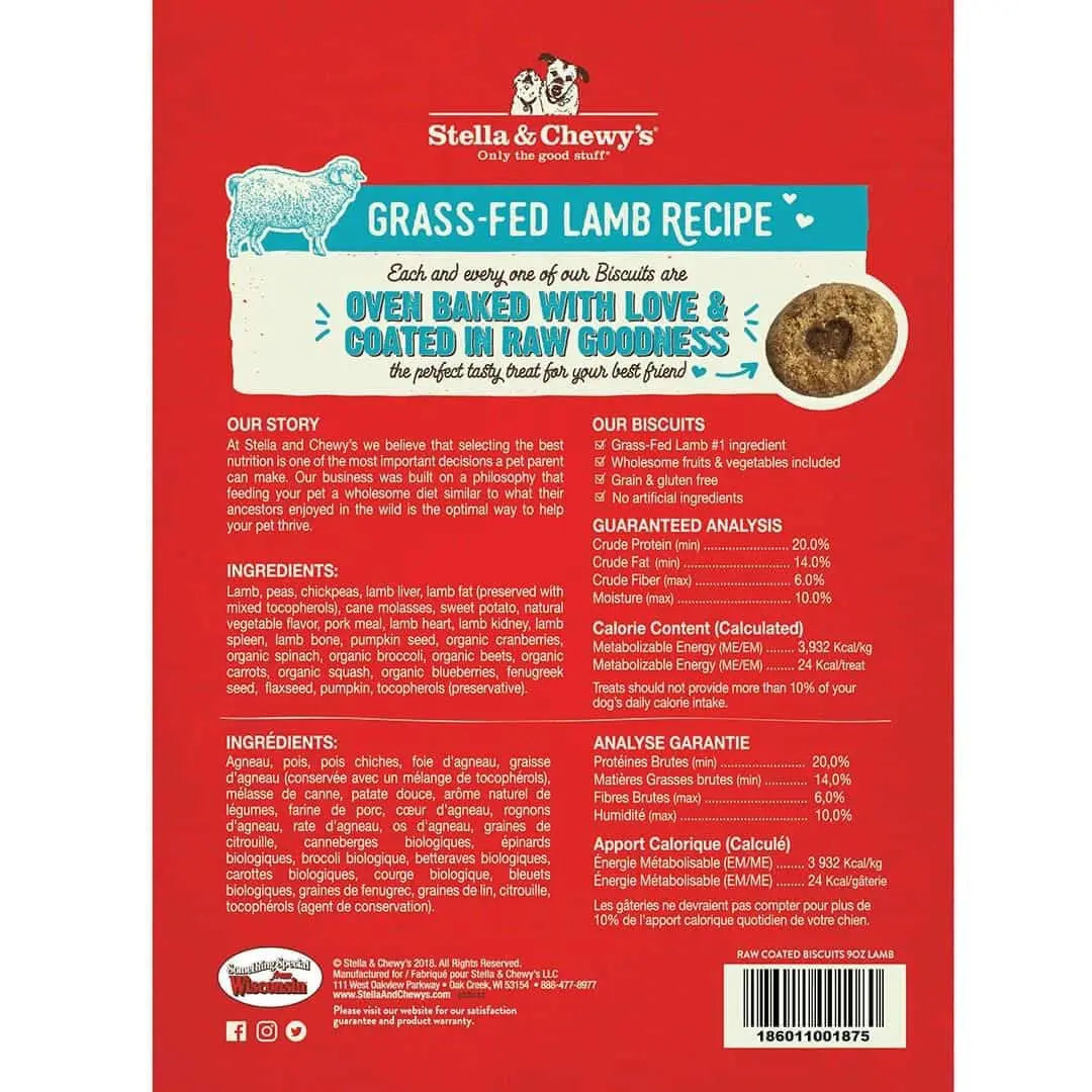 Stella Chewy s Raw Coated Lamb Dog Biscuits Rosie s Barket